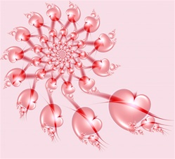 These delicate hearts on a soft pink background are connected by red banners or streamers, and offer a gentle way to convey love and romance. Use it for Valentine's Day, weddings, anniversaries, or any time 