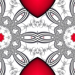This red, black and white background design is made from our Vinehearts with Spiderplants fractal, and looks lovely when tiled. Use it for giftwrap, wallpaper, fabric or  textiles.