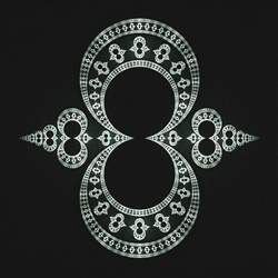 This repeating figure eight resembles a tarnished silver brooch, pin, or buckle. The design has an Amazon warrior feel, and would make a great logo or layout element.