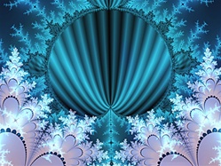 This abstract fractal image, with its glowing blue scallop and delicate coral reef, has strong maritime connotations. Here's the shell and the sea foam. All that's missing is Boticelli's Venus!