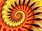 This autumn-themed fractal in yellow, gold, and orange evokes fall, Halloween, Thanksgiving, and pumpkins.