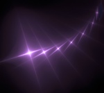 A glowing trail of shooting stars, in a purple haze, streaks across the night sky in this popular sci-fi image.