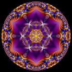 This psychedelic mandala is made from an equally psychedelic butterfly fractal, in colors that make your eyeballs hurt. Holy 1960s, Batman!