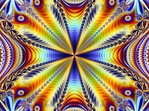 With its strong radial symmetry and vivid colors, this psychedelic fractal will surely appeal to any child of the sixties!