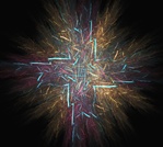 This glowing blue cross surrounded by sparkling golden rays of light has Christian connotations and would be appropriate for Christmas or Easter.