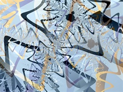 In a frenzied proliferation of crazy zigzag lines that is the very definition of chaos, a kind of wild, manic energy permeates this image.