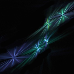 These starburst lights in the night sky could be shooting stars or perhaps an alien intelligence. Great for a logo or packaging.